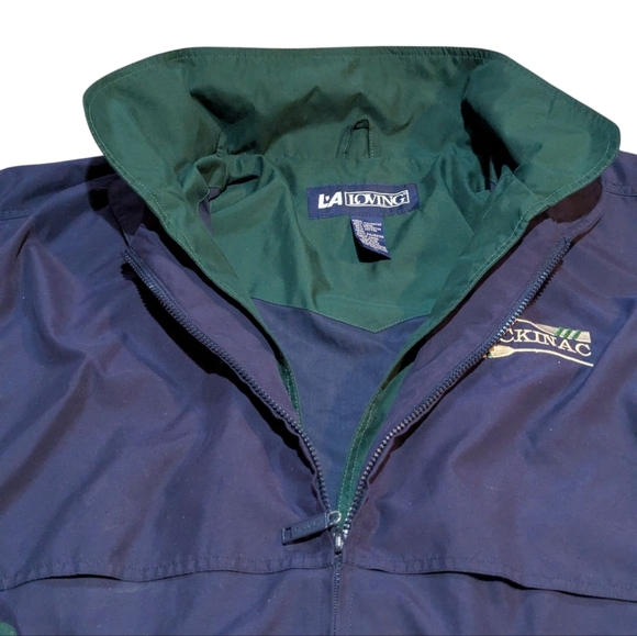 LA Loving Windbreaker Mackinac Boat Racing Large Vintage Blue Green Retro 80s 90 - Picture 3 of 8